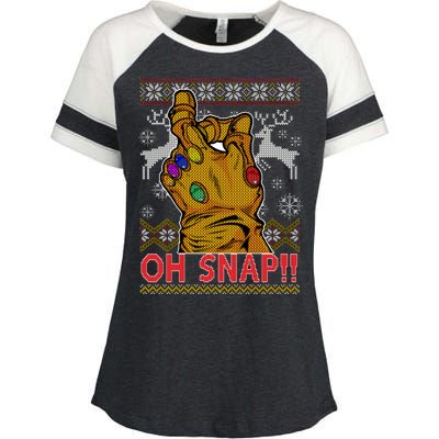 Oh Snap Ugly Christmas Sweater Design Enza Ladies Jersey Colorblock Tee