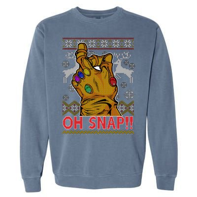 Oh Snap Ugly Christmas Sweater Design Garment-Dyed Sweatshirt