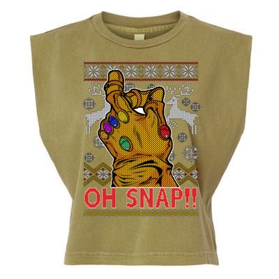 Oh Snap Ugly Christmas Sweater Design Garment-Dyed Women's Muscle Tee