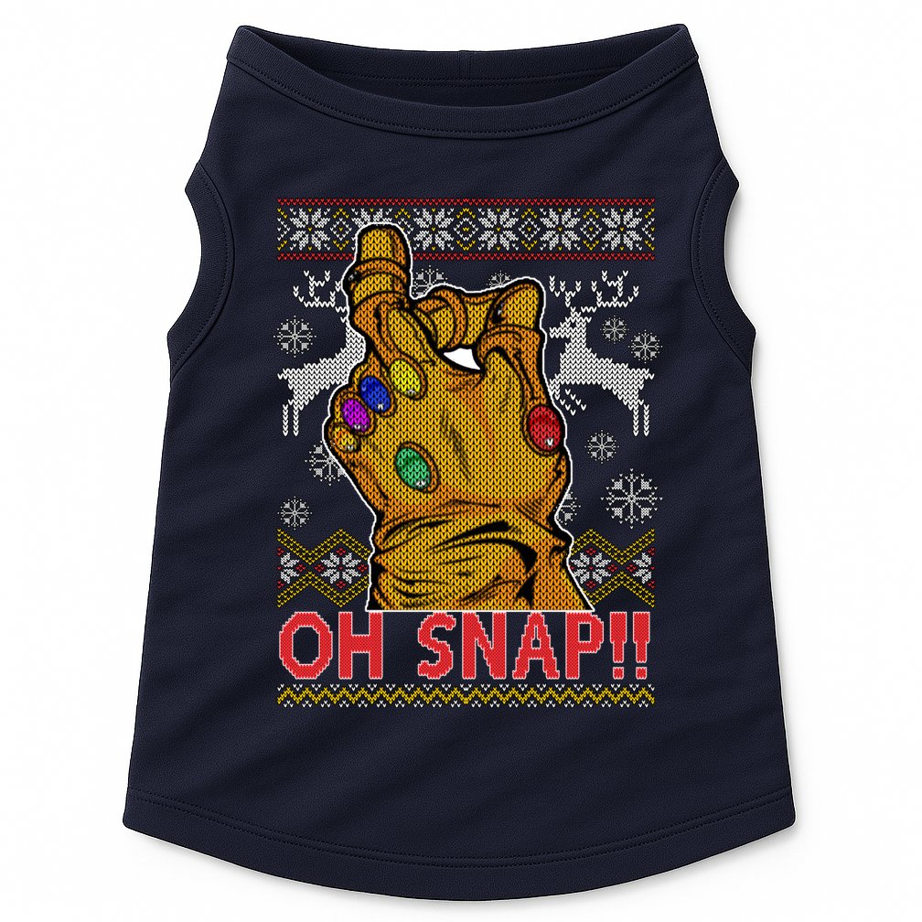 Oh Snap Ugly Christmas Sweater Design Doggie Tank