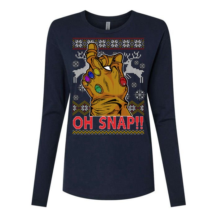 Oh Snap Ugly Christmas Sweater Design Womens Cotton Relaxed Long Sleeve T-Shirt