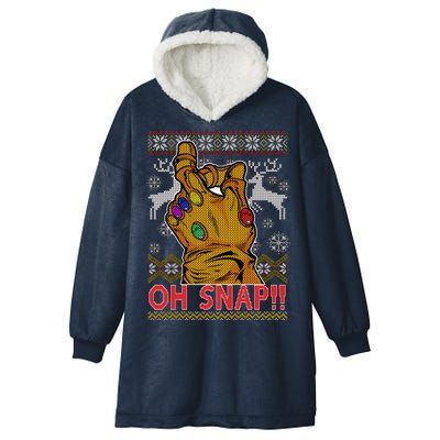 Oh Snap Ugly Christmas Sweater Design Hooded Wearable Blanket