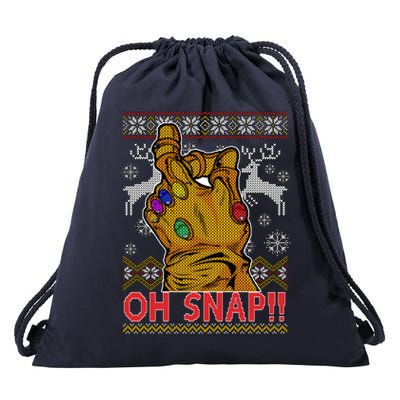 Oh Snap Ugly Christmas Sweater Design Drawstring Bag