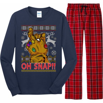 Oh Snap Ugly Christmas Sweater Design Long Sleeve Pajama Set