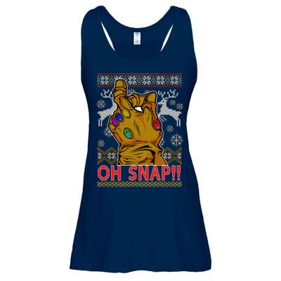 Oh Snap Ugly Christmas Sweater Design Ladies Essential Flowy Tank