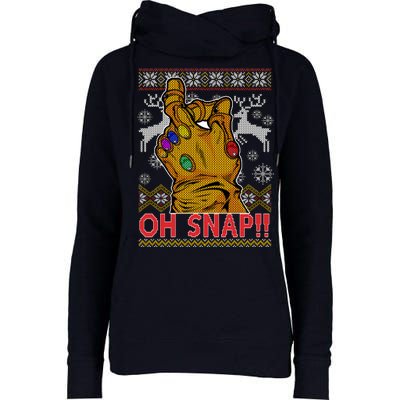 Oh Snap Ugly Christmas Sweater Design Womens Funnel Neck Pullover Hood