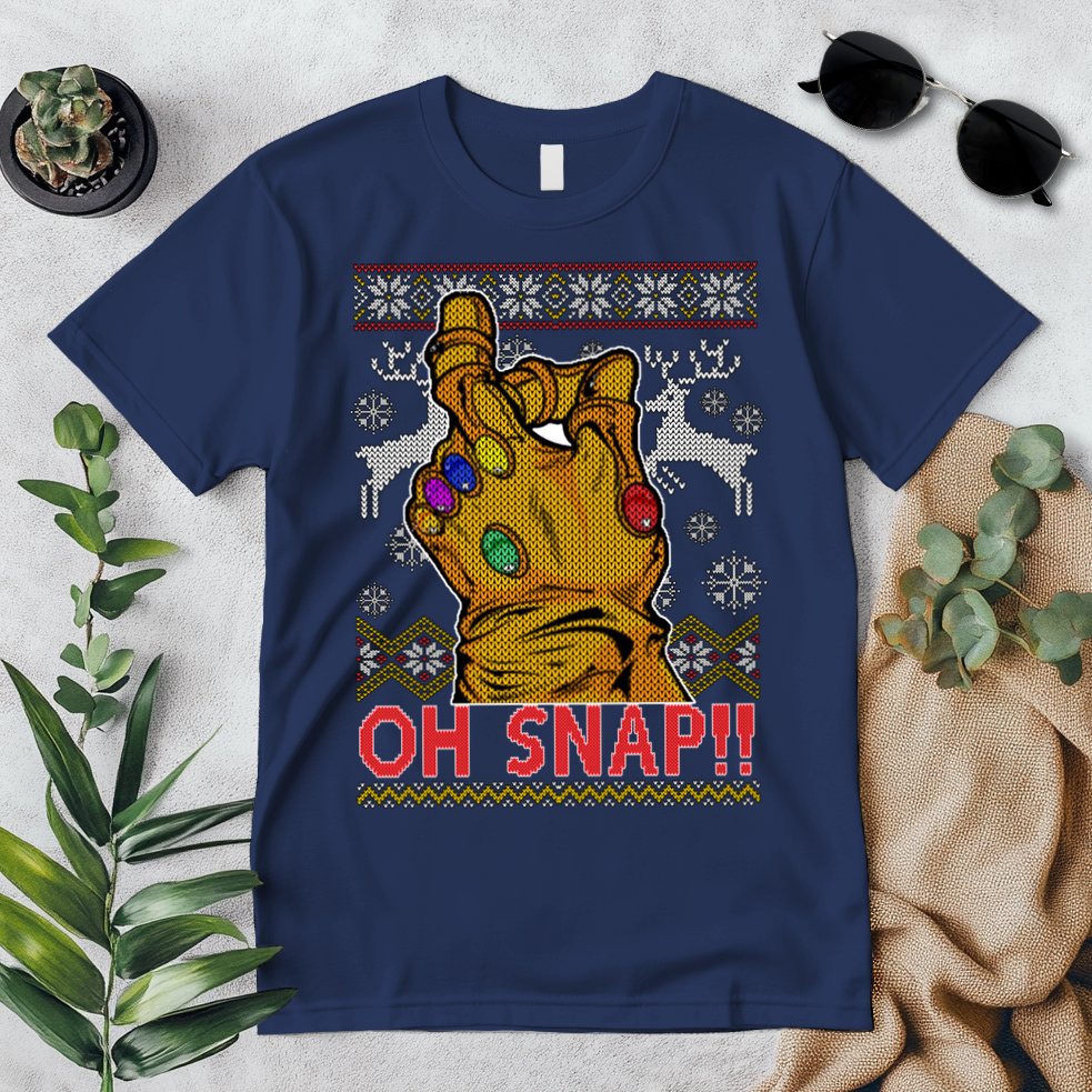 Oh Snap Ugly Christmas Sweater Design Premium T-Shirt