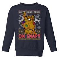 Oh Snap Ugly Christmas Sweater Design Toddler Sweatshirt