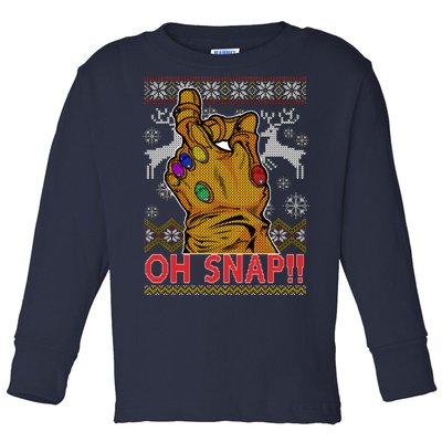 Oh Snap Ugly Christmas Sweater Design Toddler Long Sleeve Shirt