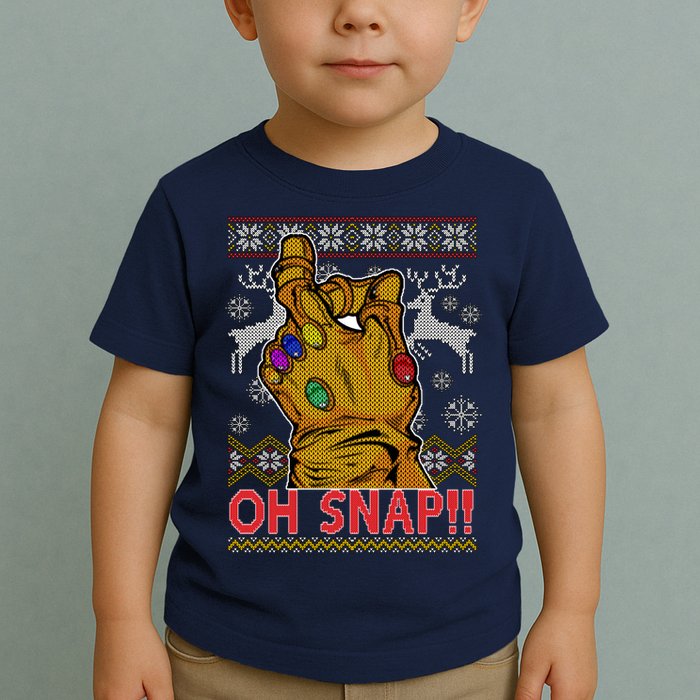 Oh Snap Ugly Christmas Sweater Design Toddler T-Shirt