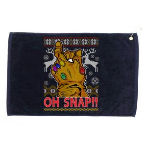 Oh Snap Ugly Christmas Sweater Design Grommeted Golf Towel