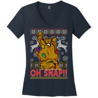 Oh Snap Ugly Christmas Sweater Design Women's V-Neck T-Shirt