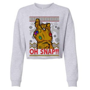 Oh Snap Ugly Christmas Sweater Design Cropped Pullover Crew