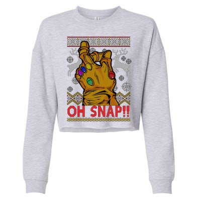 Oh Snap Ugly Christmas Sweater Design Cropped Pullover Crew