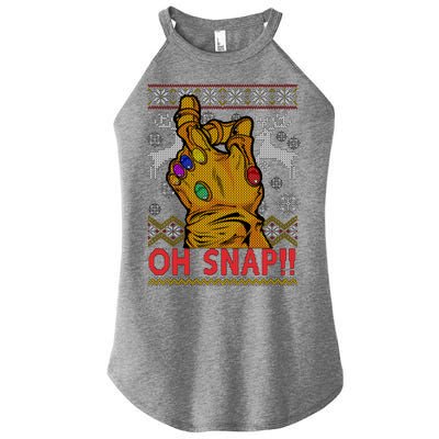 Oh Snap Ugly Christmas Sweater Design Women's Perfect Tri Rocker Tank