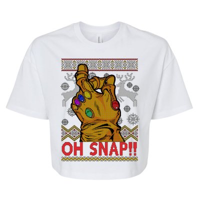 Oh Snap Ugly Christmas Sweater Design Bella+Canvas Jersey Crop Tee