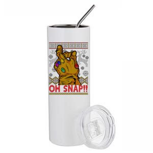 Oh Snap Ugly Christmas Sweater Design Stainless Steel Tumbler