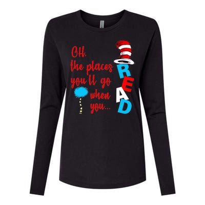 Oh The Places You'll Go When You Read Womens Cotton Relaxed Long Sleeve T-Shirt