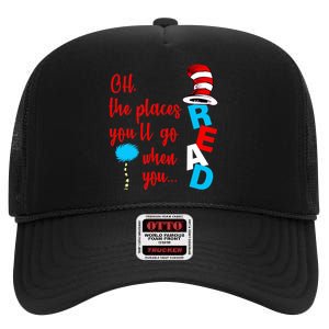 Oh The Places You'll Go When You Read High Crown Mesh Back Trucker Hat