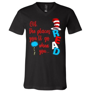 Oh The Places You'll Go When You Read V-Neck T-Shirt