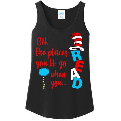 Oh The Places You'll Go When You Read Ladies Essential Tank