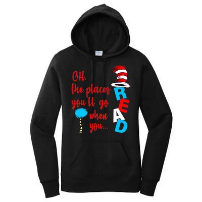 Oh The Places You'll Go When You Read Women's Pullover Hoodie