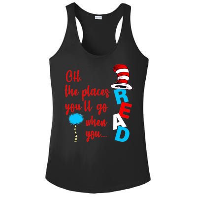 Oh The Places You'll Go When You Read Ladies PosiCharge Competitor Racerback Tank