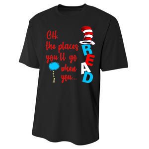 Oh The Places You'll Go When You Read Performance Sprint T-Shirt