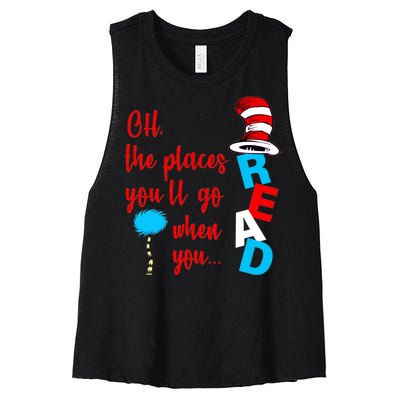 Oh The Places You'll Go When You Read Women's Racerback Cropped Tank