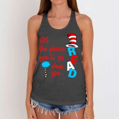 Oh The Places You'll Go When You Read Women's Knotted Racerback Tank