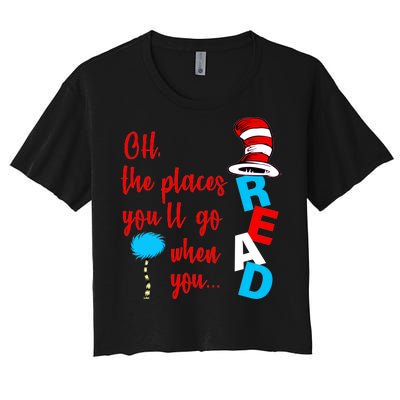 Oh The Places You'll Go When You Read Women's Crop Top Tee