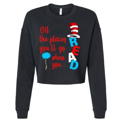 Oh The Places You'll Go When You Read Cropped Pullover Crew