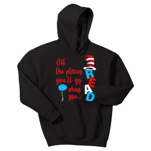 Oh The Places You'll Go When You Read Kids Hoodie