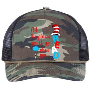 Oh The Places You'll Go When You Read Retro Rope Trucker Hat Cap