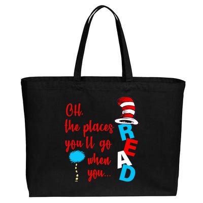 Oh The Places You'll Go When You Read Cotton Canvas Jumbo Tote