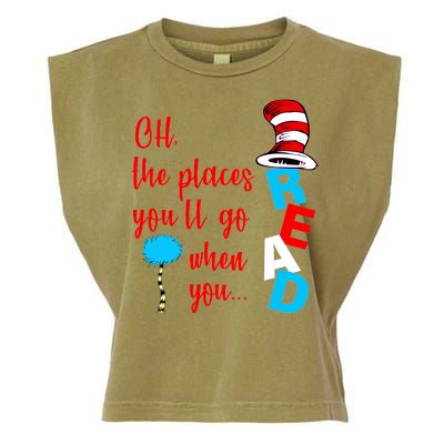 Oh The Places You'll Go When You Read Garment-Dyed Women's Muscle Tee