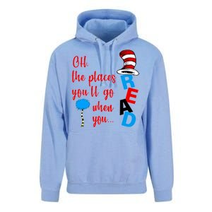 Oh The Places You'll Go When You Read Unisex Surf Hoodie