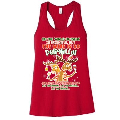 Oh The Virus Outside Is Frightful Wine Is So Delightful Let Us Drink Womens Tank Top