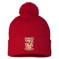 Oh The Virus Outside Is Frightful Wine Is So Delightful Let Us Drink Pom Pom 12in Knit Beanie