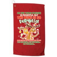 Oh The Virus Outside Is Frightful Wine Is So Delightful Let Us Drink Golf Towel