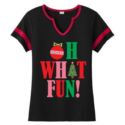 Oh What Fun Christmas Ladies Halftime Notch Neck Tee