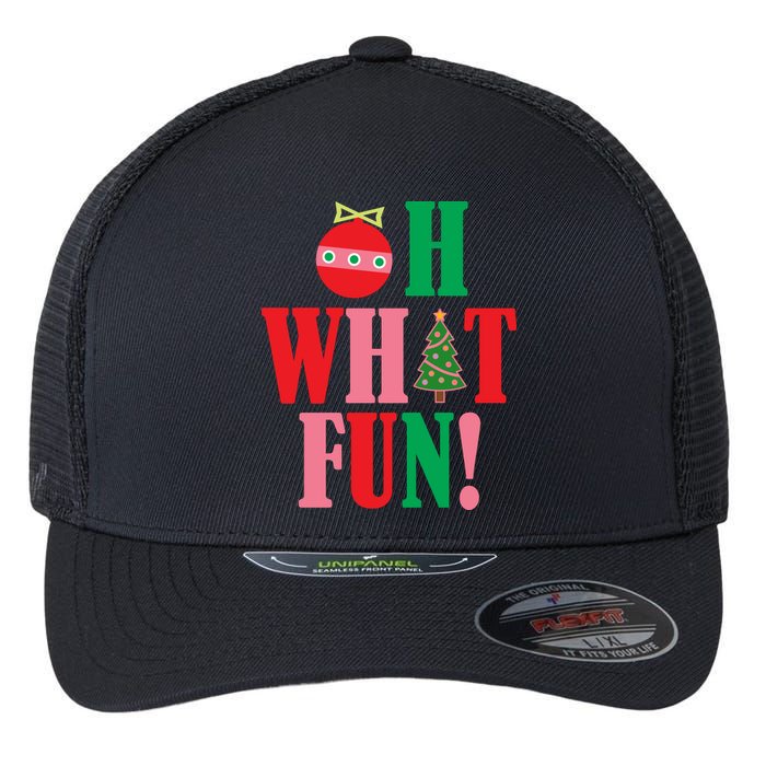 Oh What Fun Christmas Flexfit Unipanel Trucker Cap