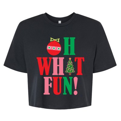 Oh What Fun Christmas Bella+Canvas Jersey Crop Tee