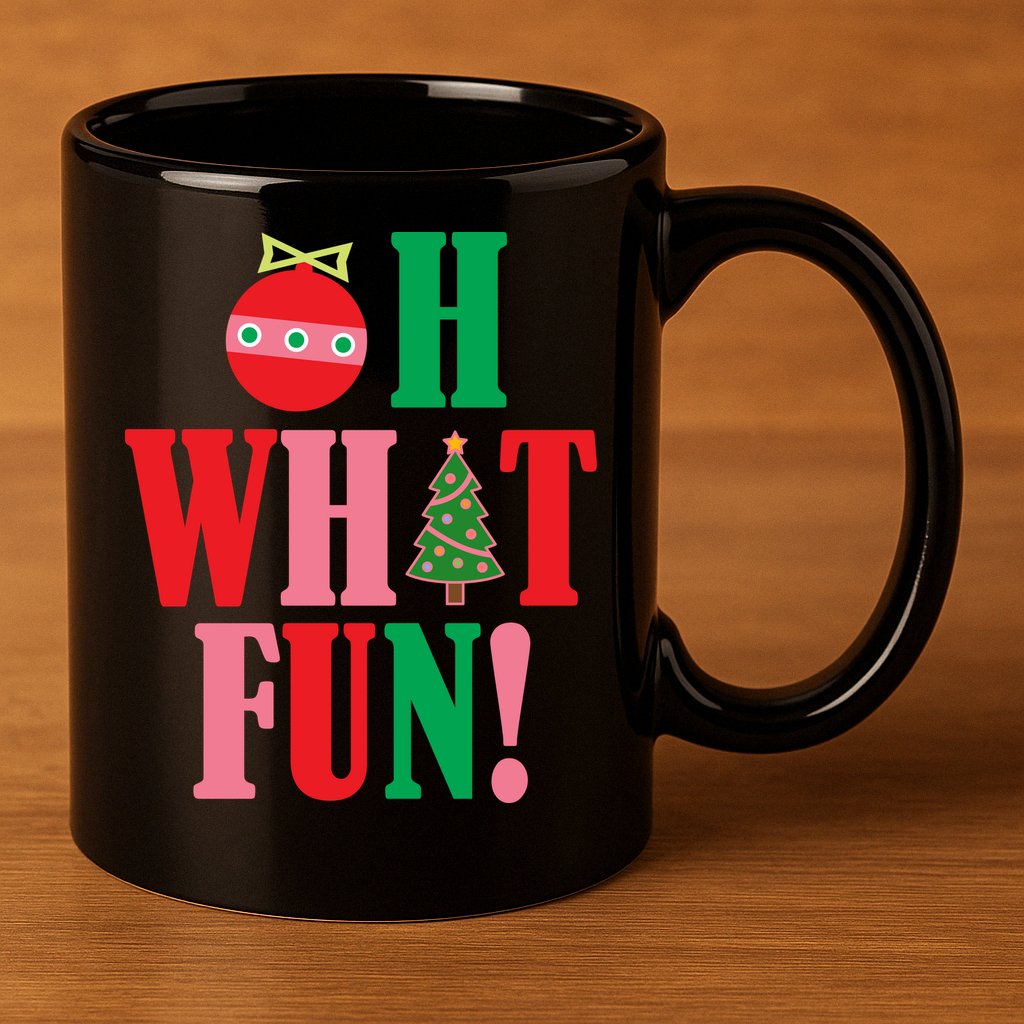 Oh What Fun Christmas 11oz C Handle Ceramic Mug