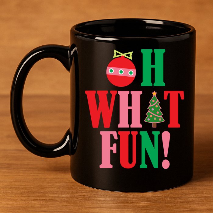 Oh What Fun Christmas 11oz C Handle Ceramic Mug
