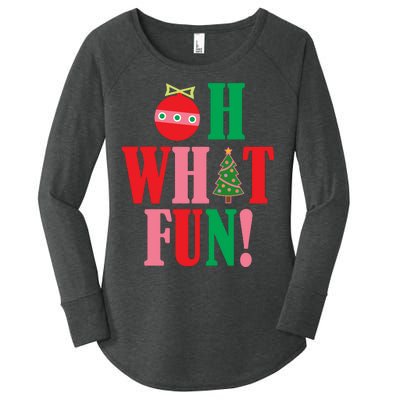 Oh What Fun Christmas Women's Perfect Tri Tunic Long Sleeve Shirt