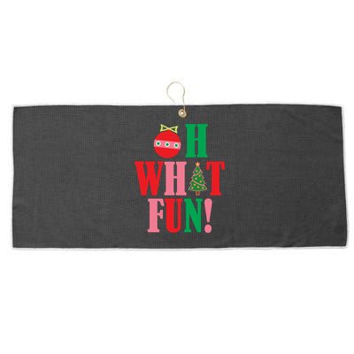 Oh What Fun Christmas Large Microfiber Waffle Golf Towel