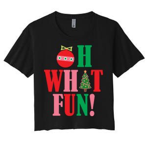 Oh What Fun Christmas Women's Crop Top Tee