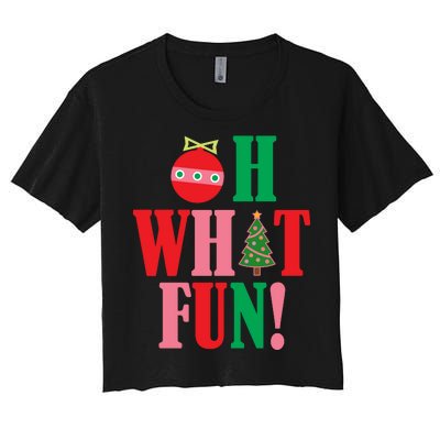 Oh What Fun Christmas Women's Crop Top Tee