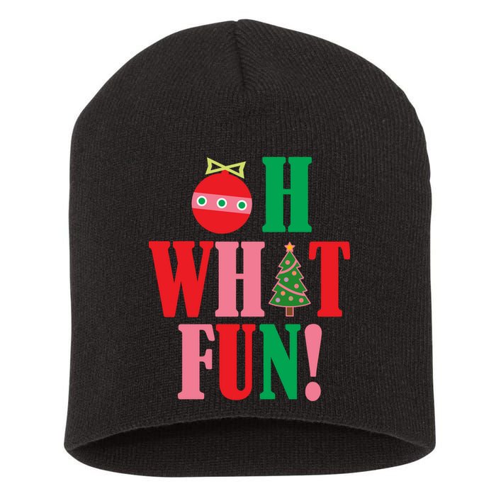 Oh What Fun Christmas Short Acrylic Beanie